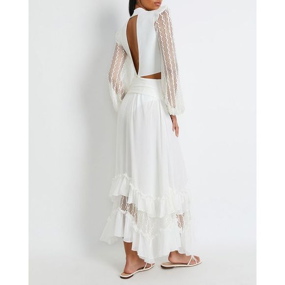 PATBO PLUNGE LACE SLEEVE MAXI DRESS - Picture 4 of 9